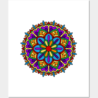 Rainbow mandala Posters and Art